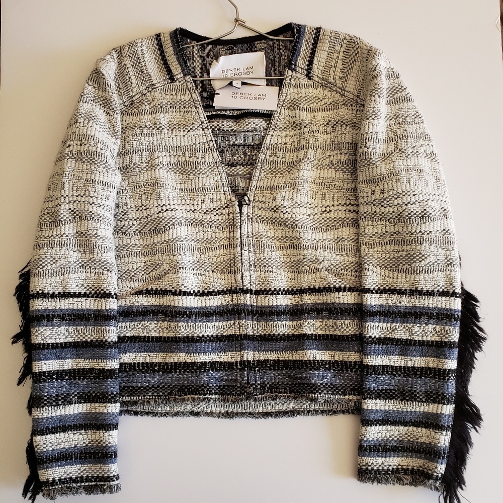 Derek Lam 10 Crosby Fringe Crop Jacket